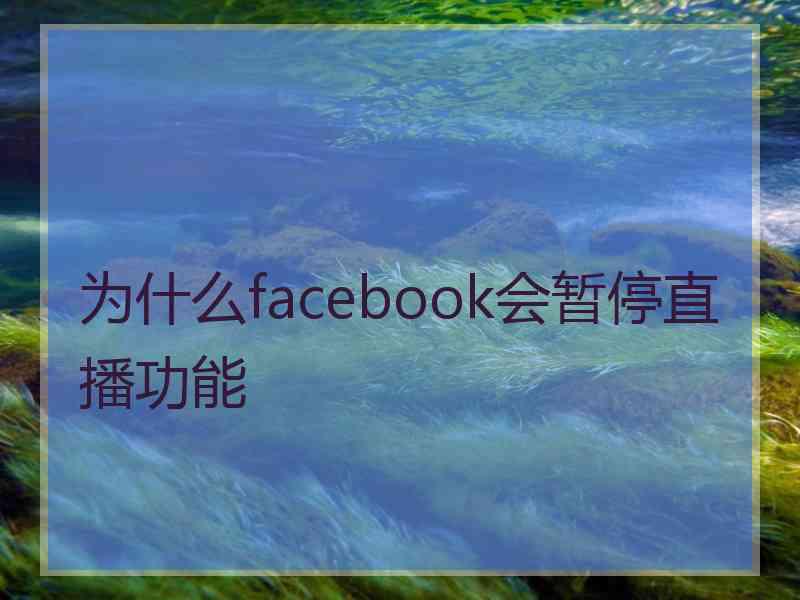 为什么facebook会暂停直播功能