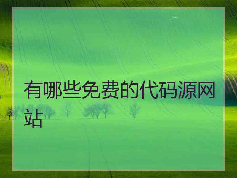 有哪些免费的代码源网站