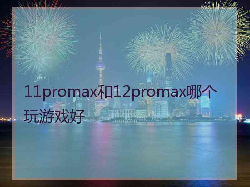 11promax和12promax哪个玩游戏好