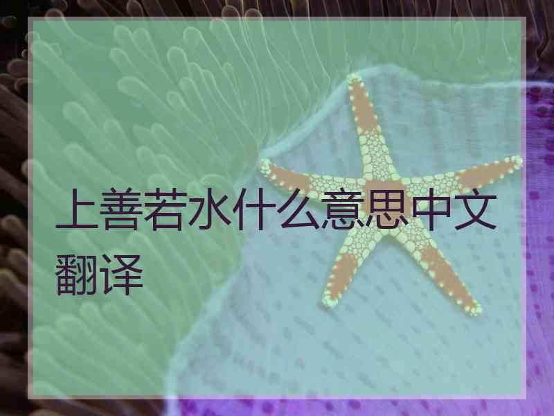 上善若水什么意思中文翻译