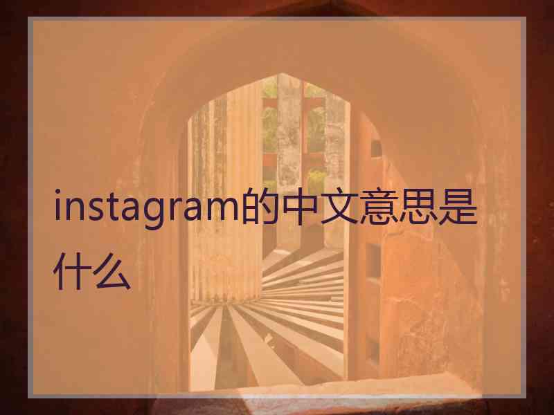 instagram的中文意思是什么