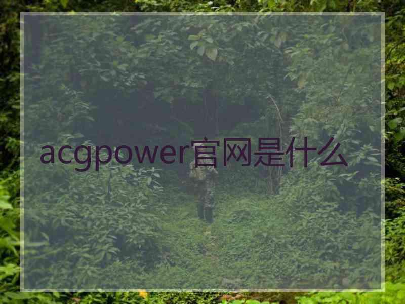 acgpower官网是什么