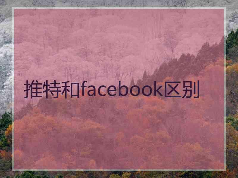 推特和facebook区别