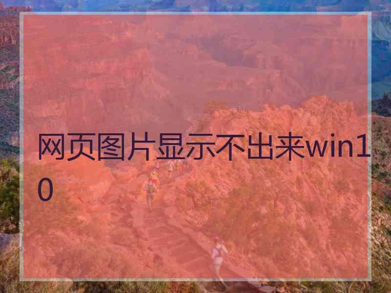 网页图片显示不出来win10