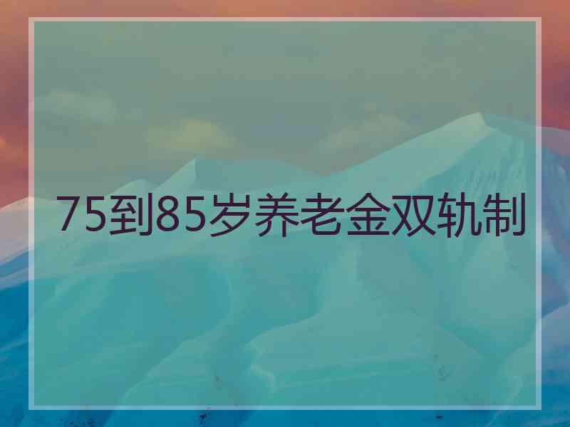 75到85岁养老金双轨制