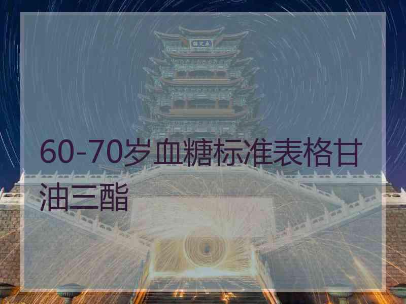 60-70岁血糖标准表格甘油三酯