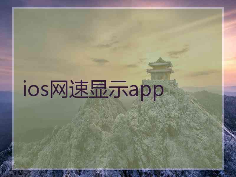 ios网速显示app