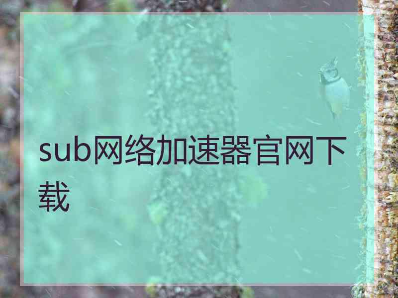 sub网络加速器官网下载