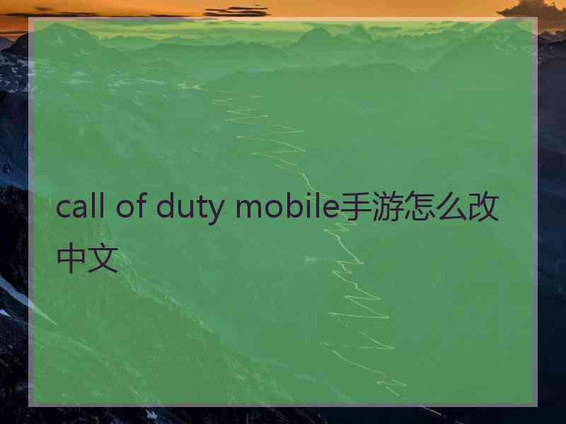 call of duty mobile手游怎么改中文