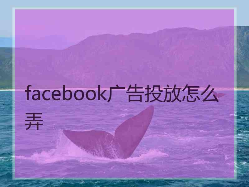 facebook广告投放怎么弄