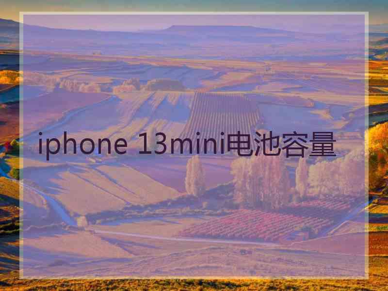 iphone 13mini电池容量