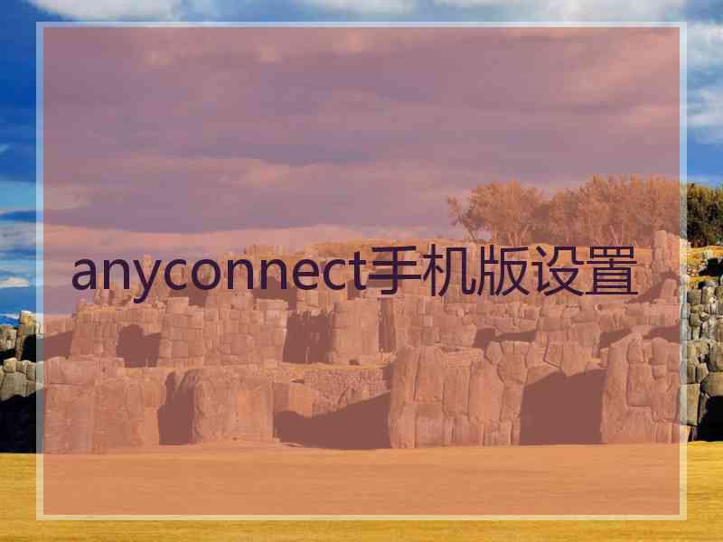 anyconnect手机版设置