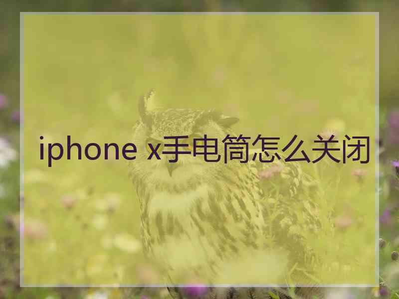 iphone x手电筒怎么关闭