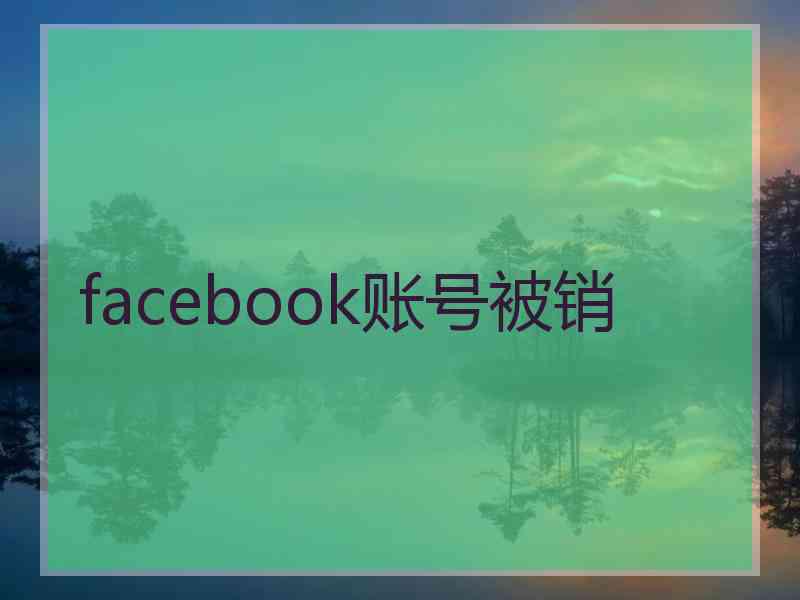 facebook账号被销