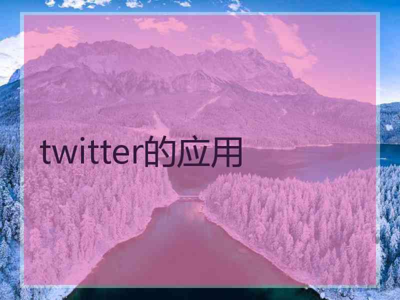 twitter的应用