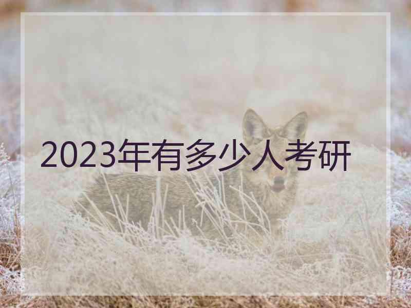 2023年有多少人考研