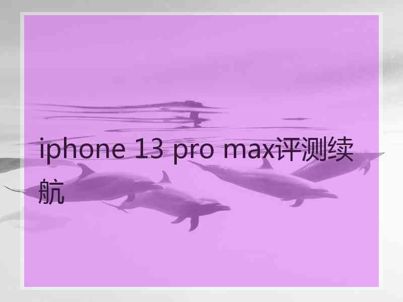 iphone 13 pro max评测续航