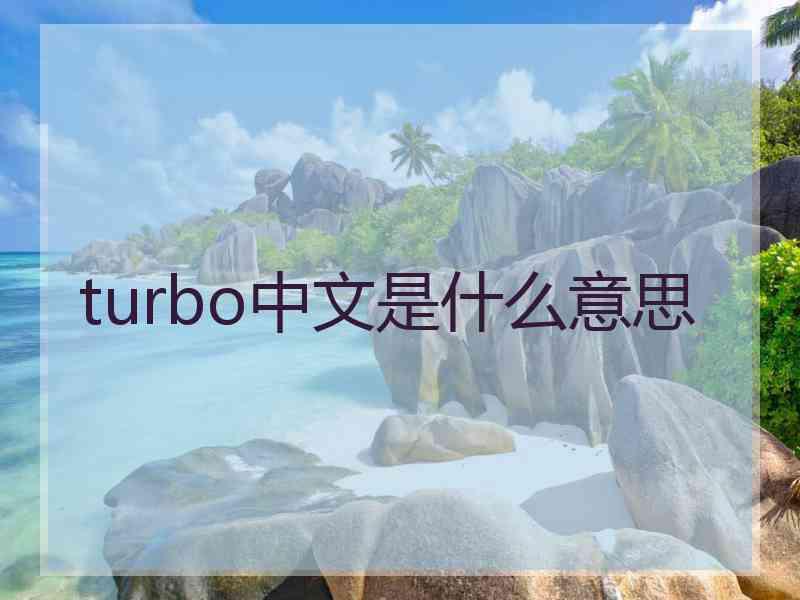 turbo中文是什么意思