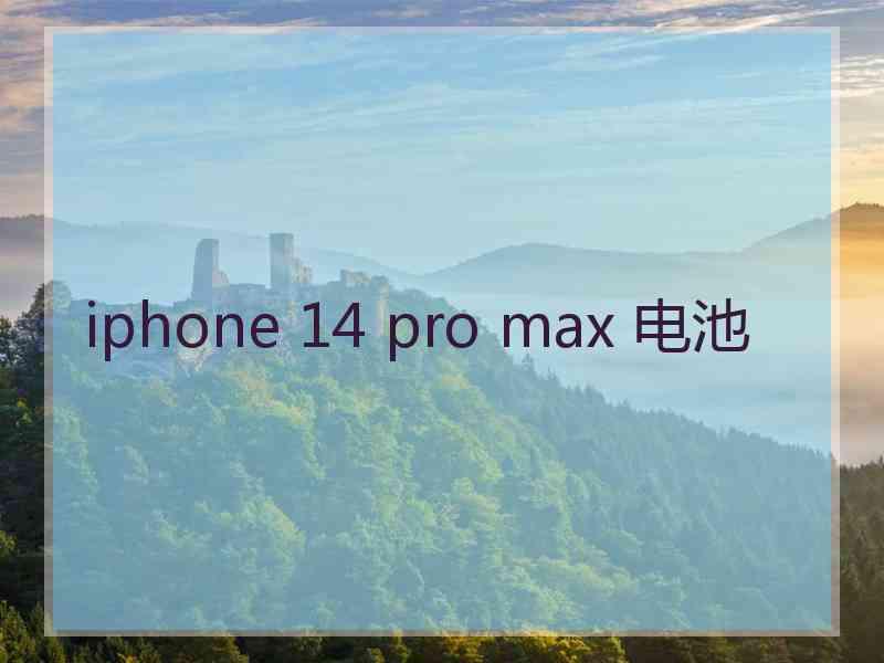 iphone 14 pro max 电池