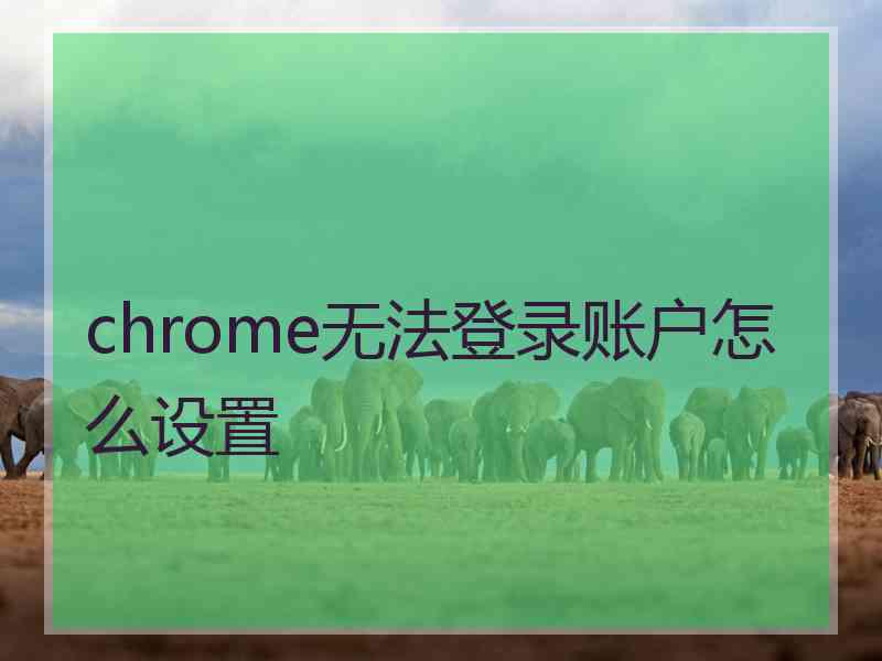 chrome无法登录账户怎么设置