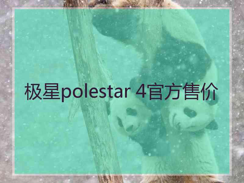 极星polestar 4官方售价