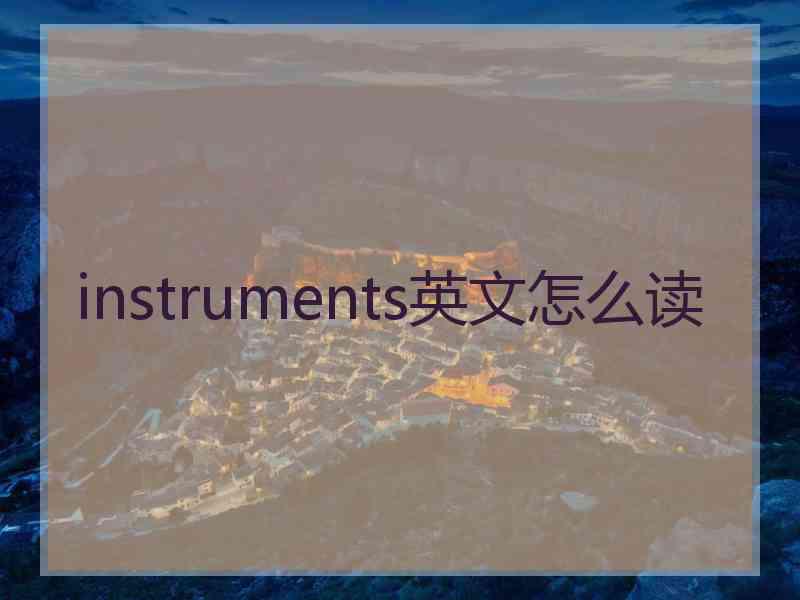 instruments英文怎么读