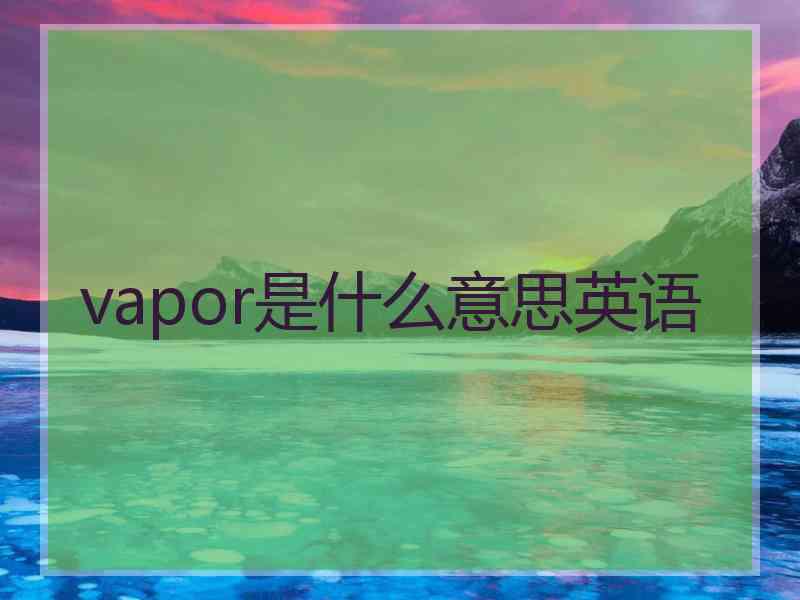 vapor是什么意思英语