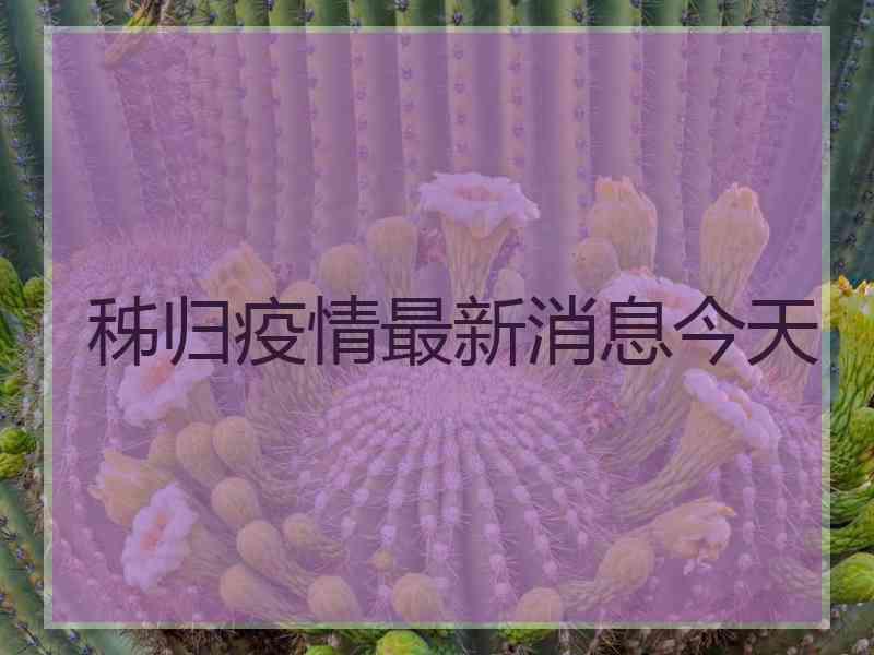 秭归疫情最新消息今天