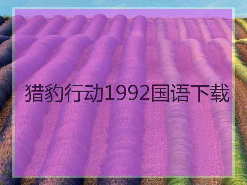 猎豹行动1992国语下载