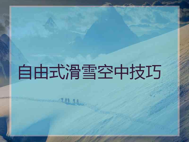 自由式滑雪空中技巧