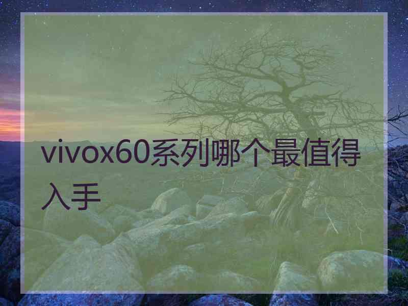 vivox60系列哪个最值得入手