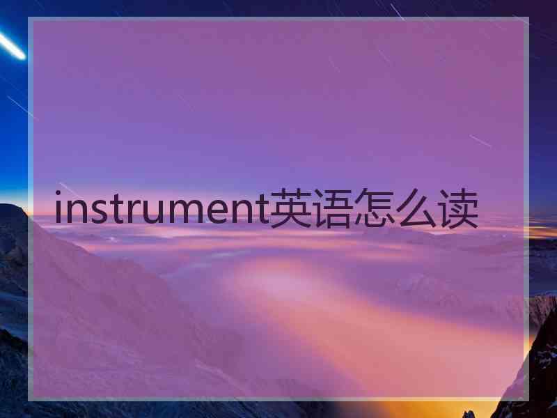 instrument英语怎么读