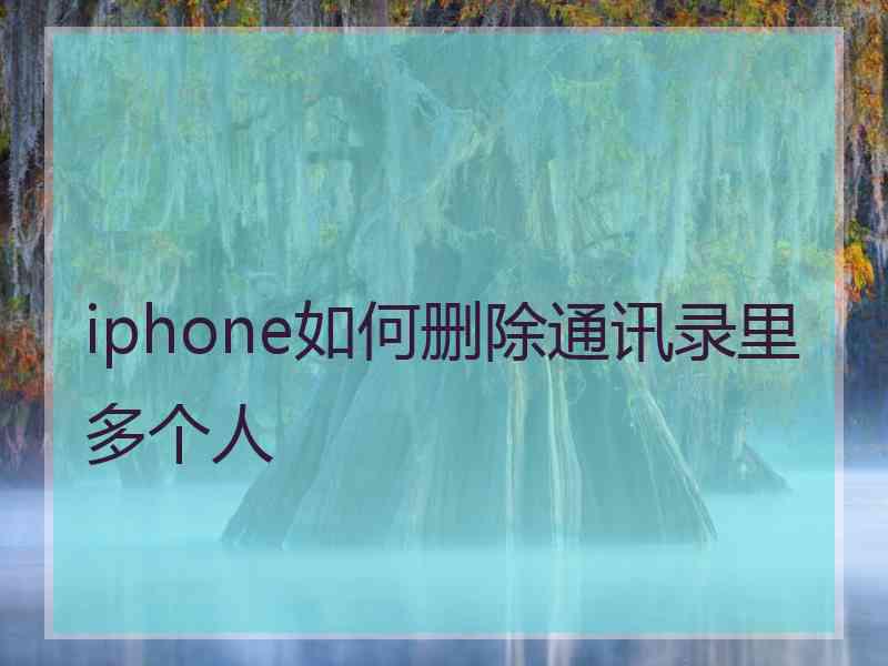 iphone如何删除通讯录里多个人