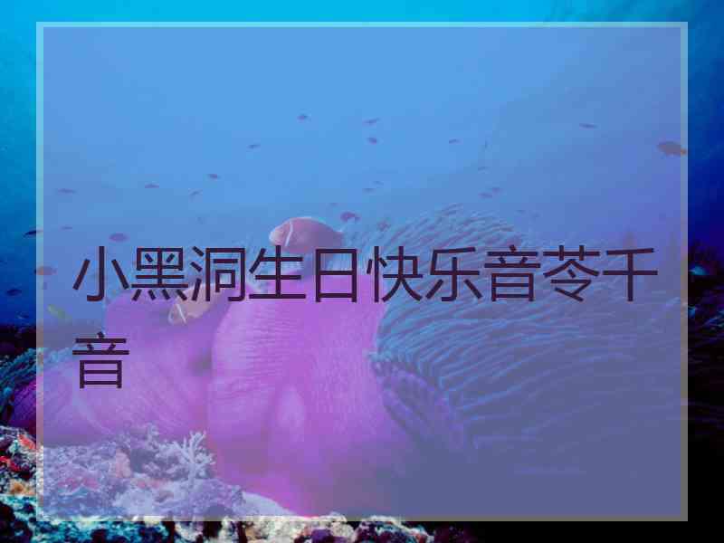 小黑洞生日快乐音苓千音