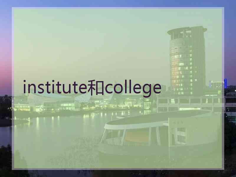 institute和college