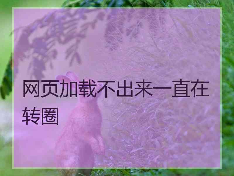 网页加载不出来一直在转圈