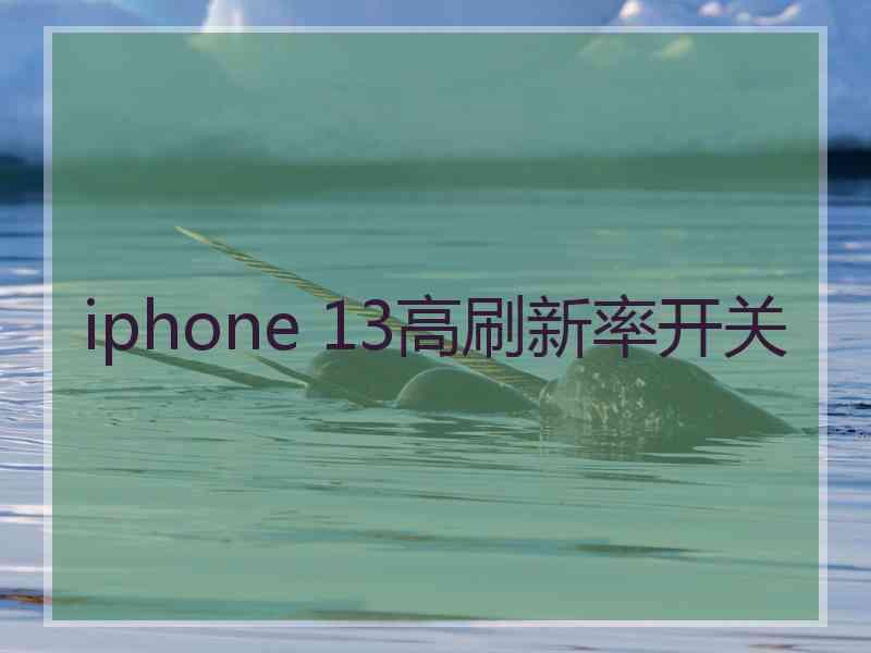 iphone 13高刷新率开关