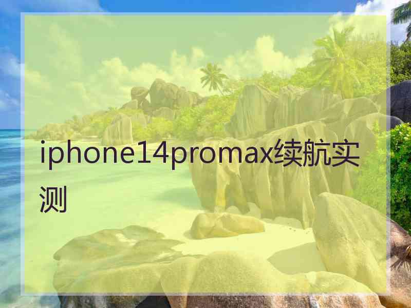 iphone14promax续航实测