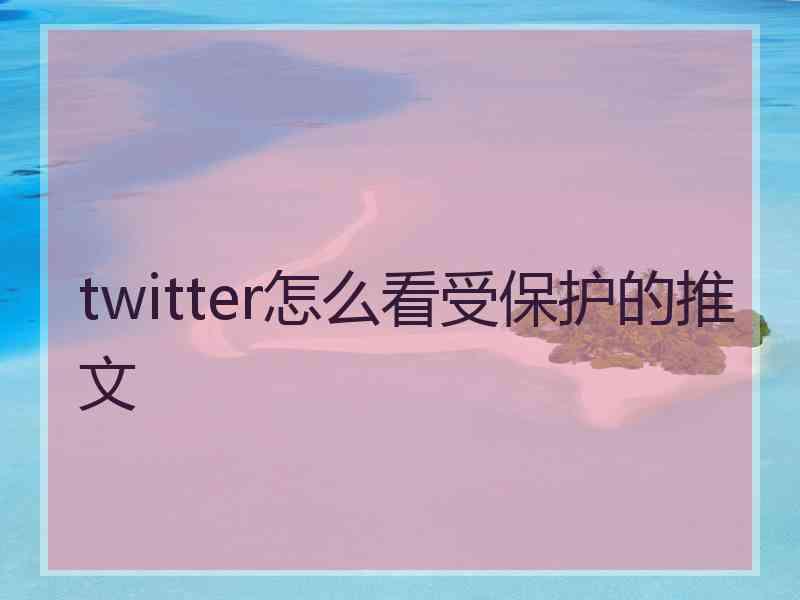 twitter怎么看受保护的推文