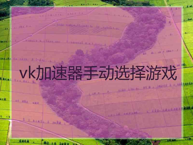 vk加速器手动选择游戏