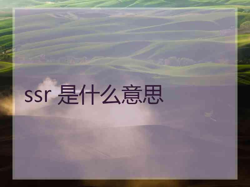 ssr 是什么意思