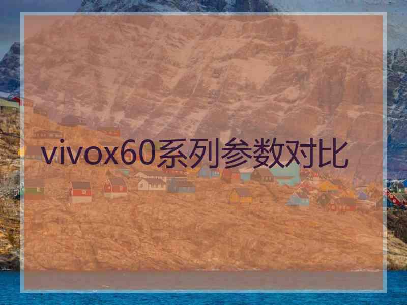 vivox60系列参数对比