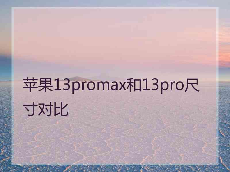 苹果13promax和13pro尺寸对比