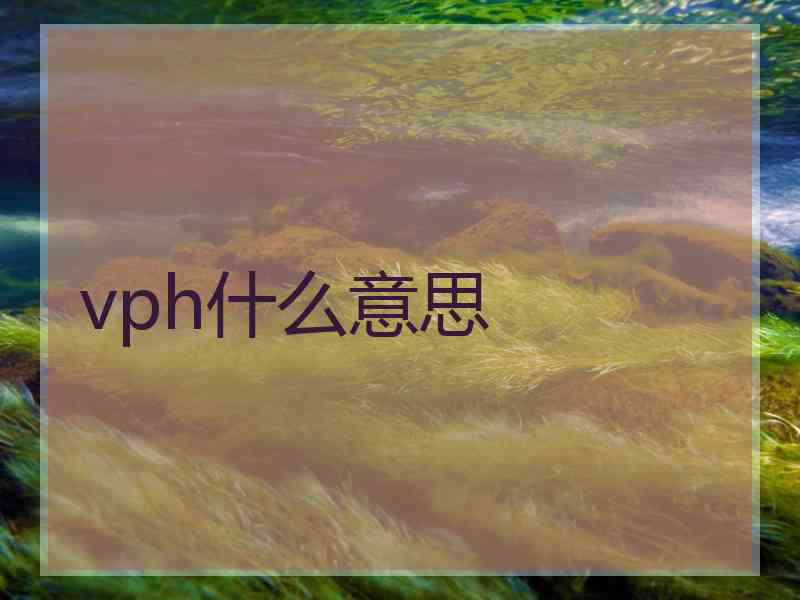 vph什么意思