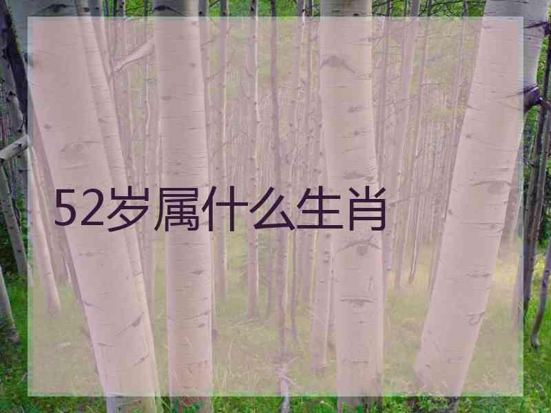 52岁属什么生肖