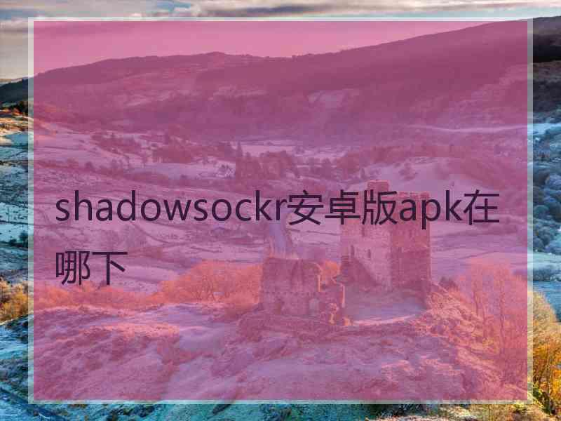 shadowsockr安卓版apk在哪下