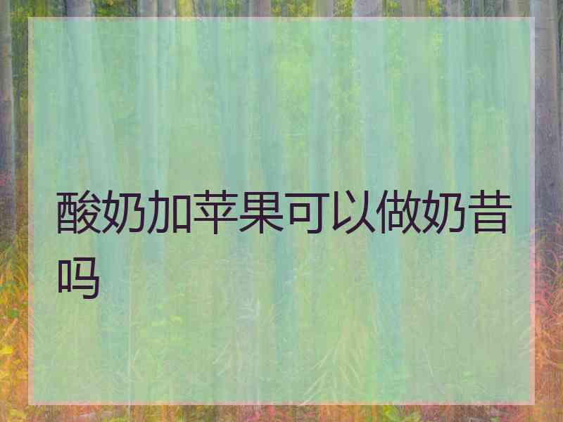 酸奶加苹果可以做奶昔吗