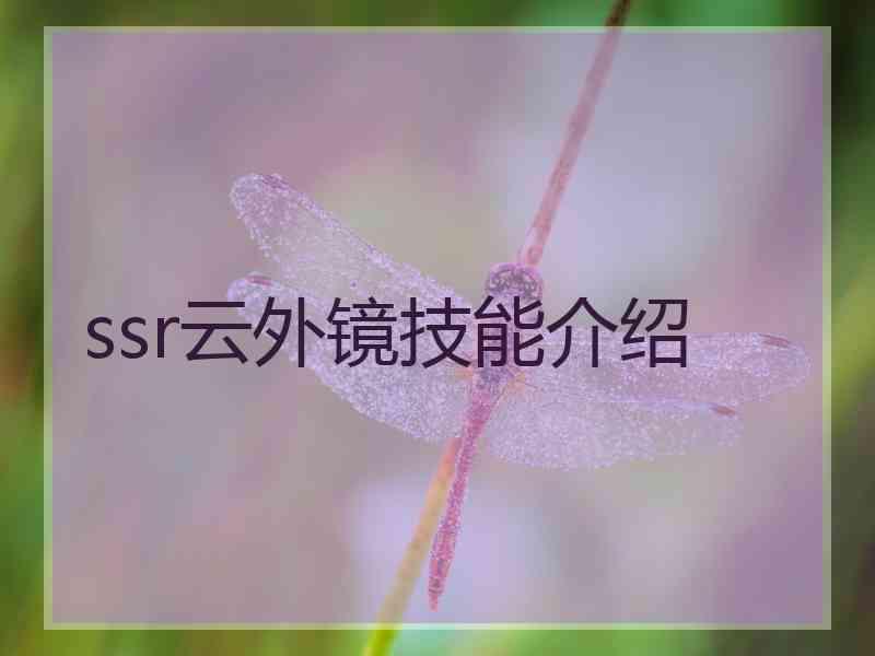 ssr云外镜技能介绍