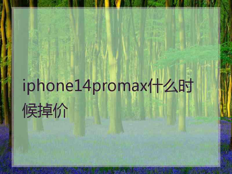 iphone14promax什么时候掉价