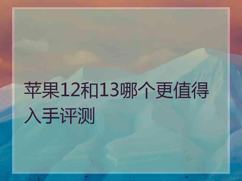 苹果12和13哪个更值得入手评测